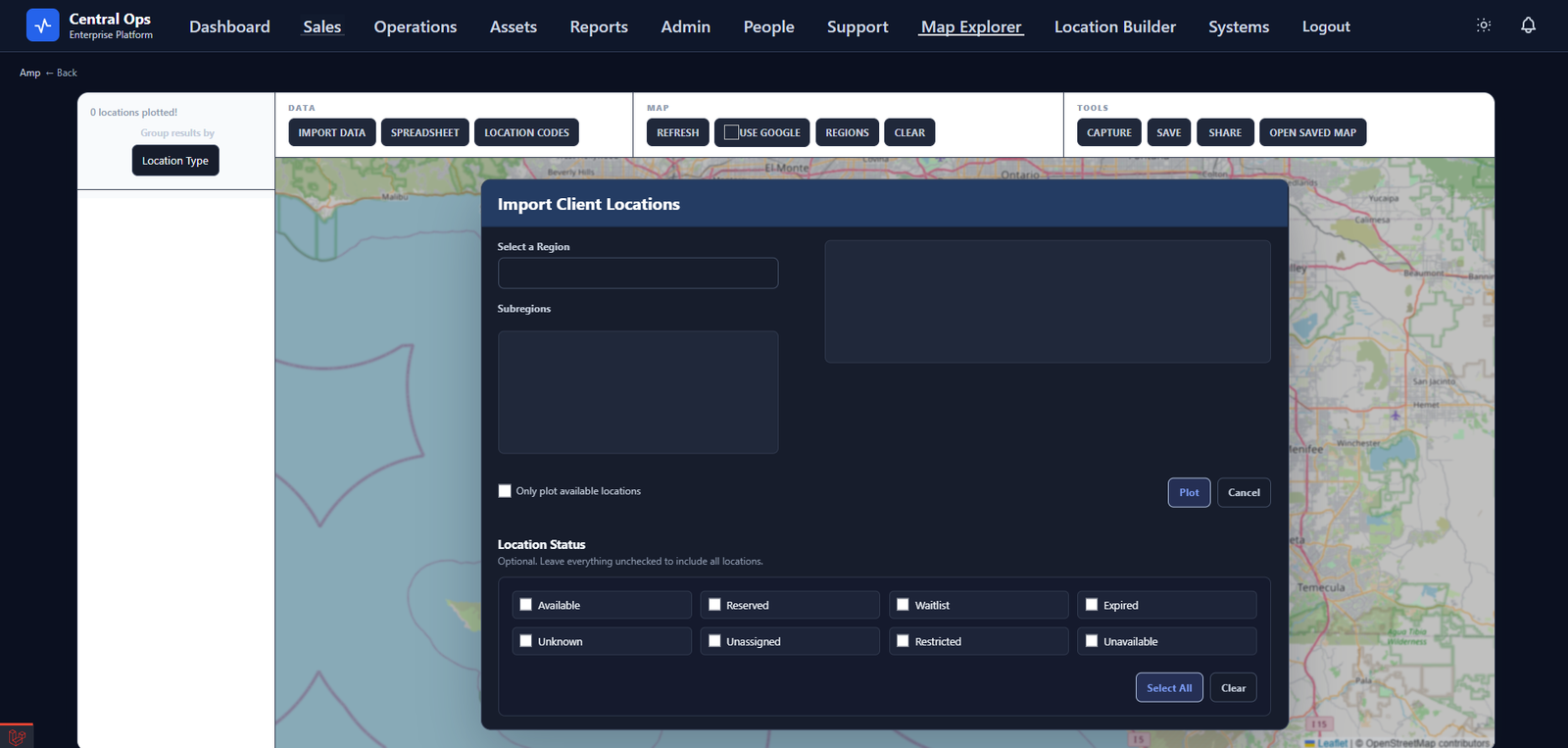 Map Explorer geospatial application